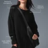 Cashmere Plush Waffle Dress - Black