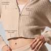 Cashmere Plush Waffle Full Zip Hoodie - Macadamia Blush
