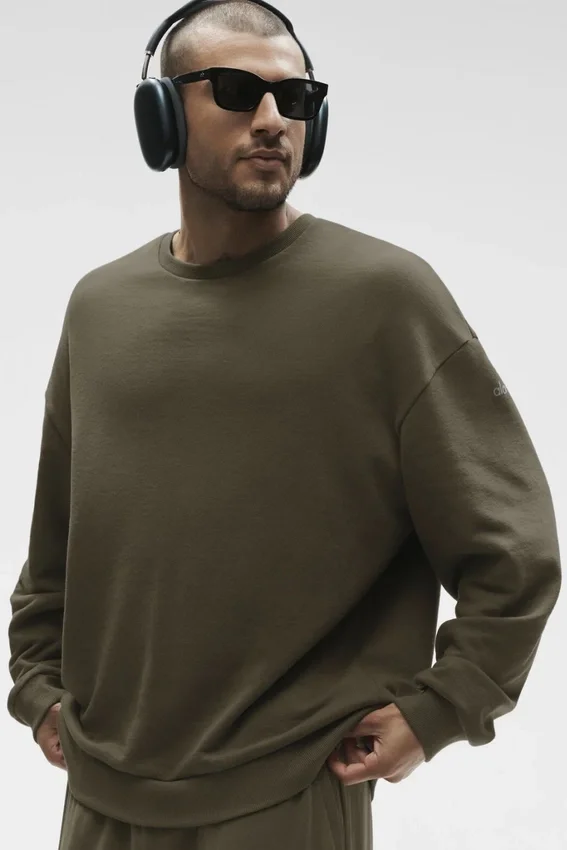 Chill Crew Neck Pullover - Olive Tree
