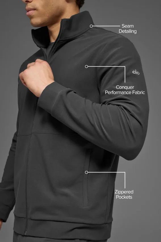 Conquer Max Mock Neck Full Zip - Anthracite