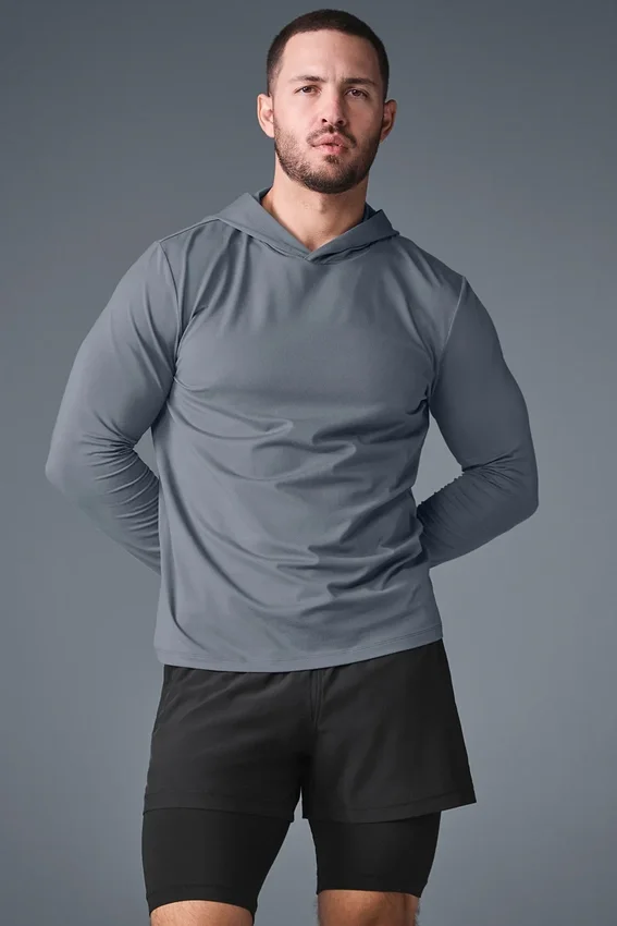Conquer Reform Long Sleeve with Hood - Steel Grey