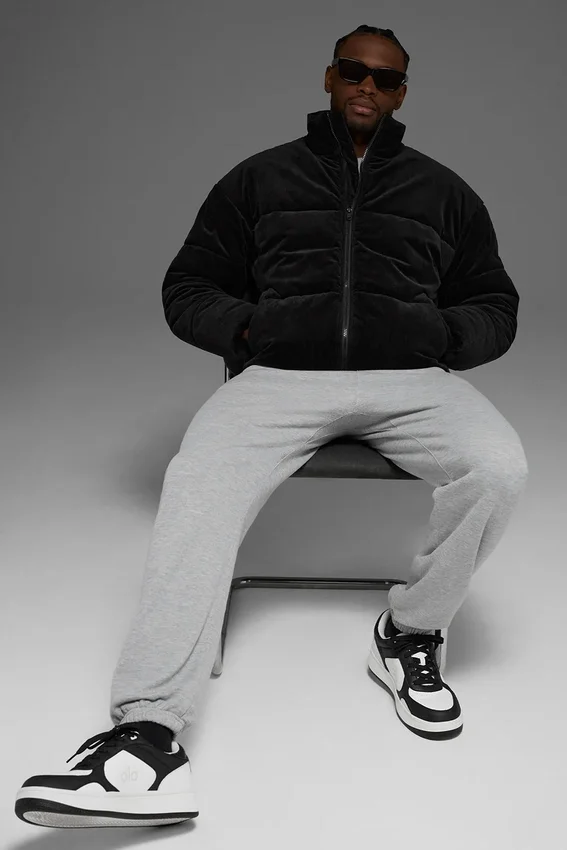 Corduroy Stage Puffer - Black