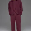 Cotton Canvas Coaches Jacket - Burgundy