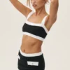 Cotton Cashmere Capri Dream Bra - Black/White