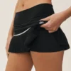 Cotton Cashmere High-Waist My Serve Tennis Skirt - Black/White