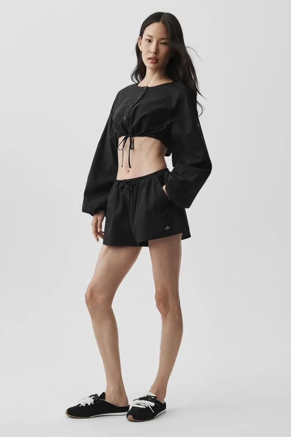 Cotton High-Waist Real Deal Short - Black