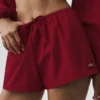 Cotton High-Waist Real Deal Short - Summer Romance Red