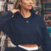 Cropped 1/4 Zip Alumni Pullover - Navy