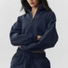 Cropped 1/4 Zip Alumni Pullover - Navy