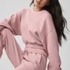 Cropped Accolade Crewneck - Vintage Pink