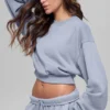 Cropped Accolade Crewneck - Winter Frost
