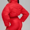 Cropped Atmosphere Puffer - Bright Red