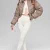 Cropped Atmosphere Puffer - Chai Latte