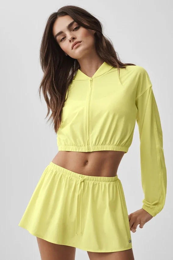 Cropped Breezy Full-Zip Cover up - Sunshine