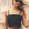 Cropped Connection Tank - Black