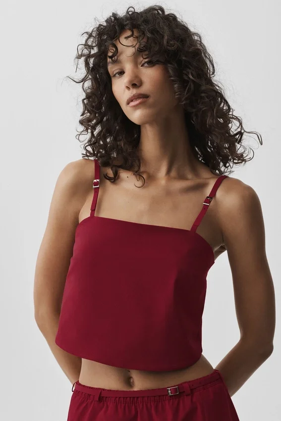 Cropped Connection Tank - Summer Romance Red