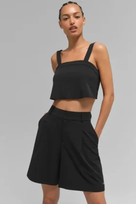 Cropped Dreamscape Tank - Black