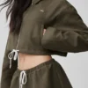 Cropped Fan Favorite Full Zip Jacket - Olive Tree
