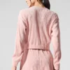 Cropped Micro Plisse Jacket - Pink Quartz