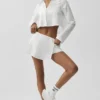 Cropped Unmatched Long Sleeve - White