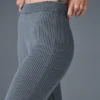 Denim Knit High-Waist Flare Pant - Steel Grey/Anthracite