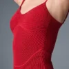 Denim Knit Mini Dress - Bold Red/Dark Bold Red
