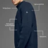 Domain Shift Rib Knit 1/4 Zip Sweater - Navy