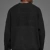 Domain Shift Rib Knit Sweater Crew - Black