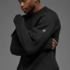 Domain Shift Rib Knit Sweater Crew - Black