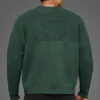 Domain Shift Rib Knit Sweater Crew - Clover Green