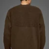 Domain Shift Rib Knit Sweater Crew - Espresso
