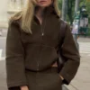 Double Face Wool City Girl Jacket - Espresso