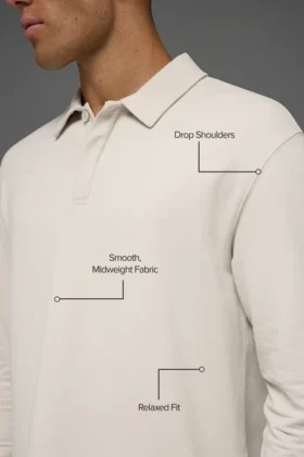 Double Take Long Sleeve Polo – Bone