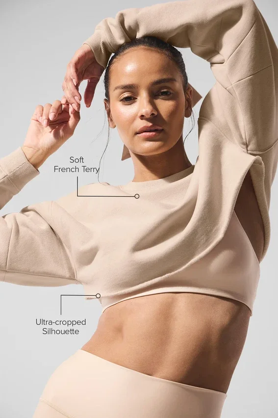 Extreme Cropped Pullover - Macadamia