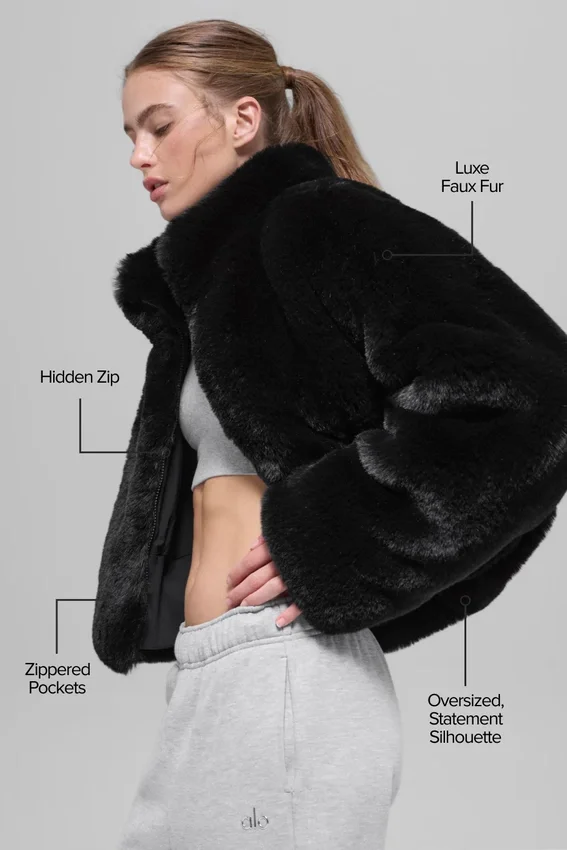 Faux Fur Allure Jacket - Black