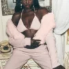 Faux Fur Cashmere Northstar Full Zip - Frosted Pink