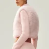 Faux Fur Cashmere Northstar Full Zip - Frosted Pink
