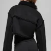 Faux Shearling Snowfall Cropped Jacket - Black