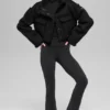 Faux Shearling Snowfall Cropped Jacket - Black