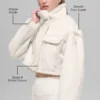 Faux Shearling Snowfall Cropped Jacket - Ivory
