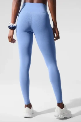 High-Waist Airbrush Legging – Crystal Clear Blue
