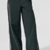 High-Waist Origin Wide Leg Track Pant - Charcoal Green