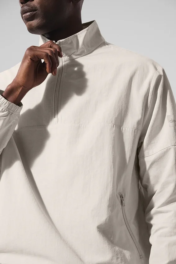 Light Weight Takeaway Track Pullover - Bone