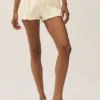 Linen Blend Riviera Bloomer Short - Sandy Beige