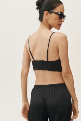 Linen Blend Riviera Bra – Black