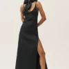 Linen Blend Riviera Maxi Dress - Black