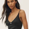 Linen Blend Riviera Maxi Dress - Black