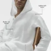 Linen Days Button up Hoodie - White