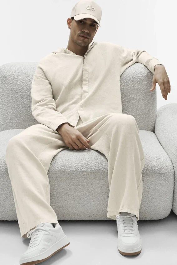 Linen Days Straight Leg Pant - Bone