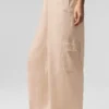 Linen Getaway Cargo Wide Leg Pant - Macadamia